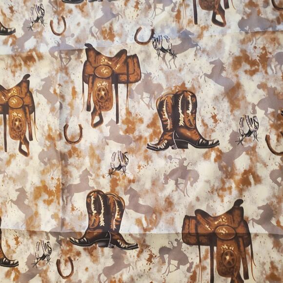 EUC Austin Accent Inc. Horse cowboy boots print 100% silk scarf 33.5" x33.5" - Picture 3 of 5
